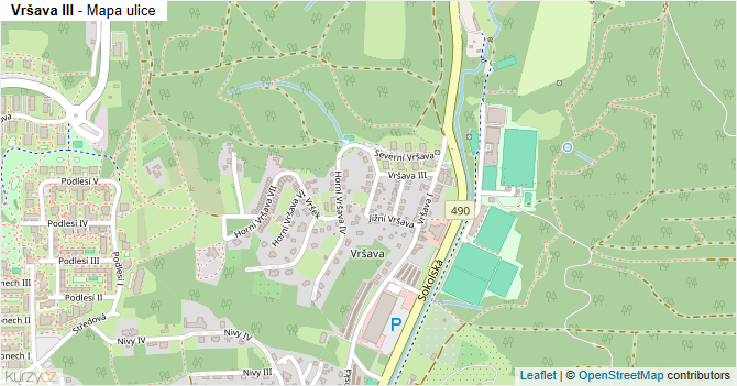 Vršava III - mapa ulice