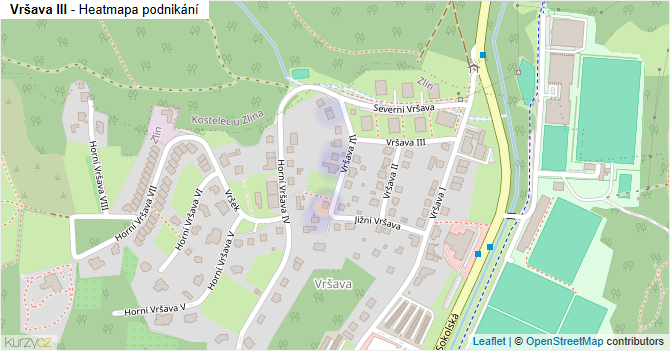 Vršava III - mapa podnikání