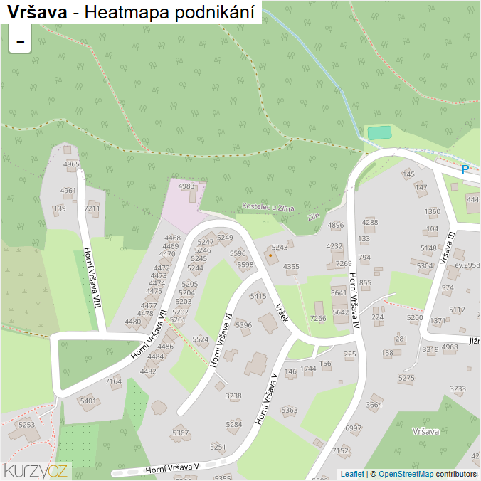 Mapa Vršava - Firmy v ulici.