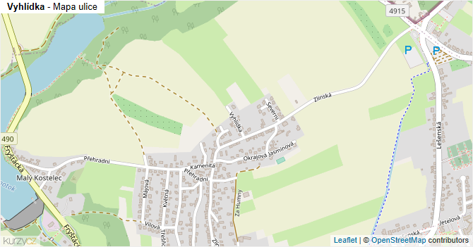 Vyhlídka - mapa ulice