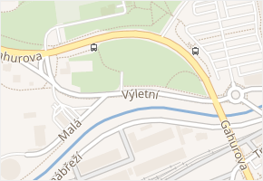 Výletní v obci Zlín - mapa ulice