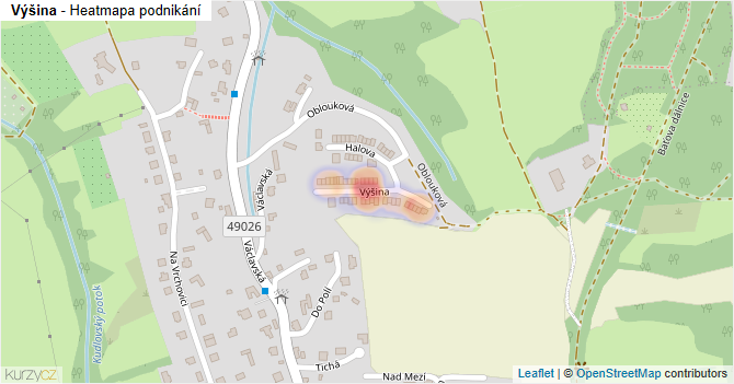 Výšina - mapa podnikání