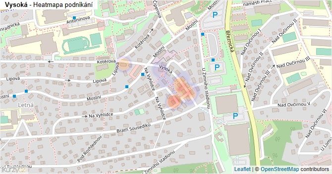 Vysoká - mapa podnikání