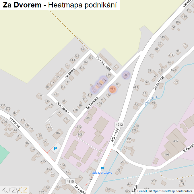 Mapa Za Dvorem - Firmy v ulici.
