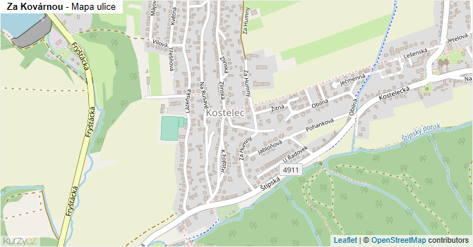 Za Kovárnou - mapa ulice
