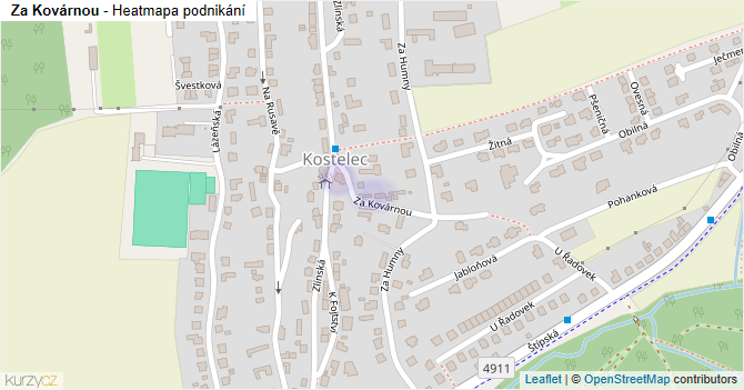Za Kovárnou - mapa podnikání