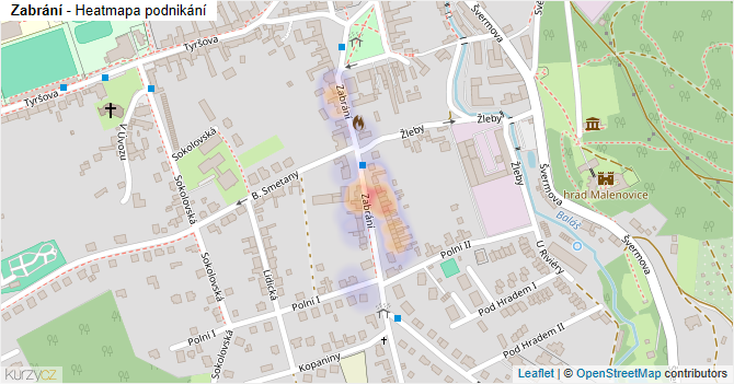 Zabrání - mapa podnikání