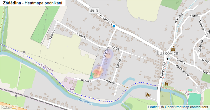 Zádědina - mapa podnikání