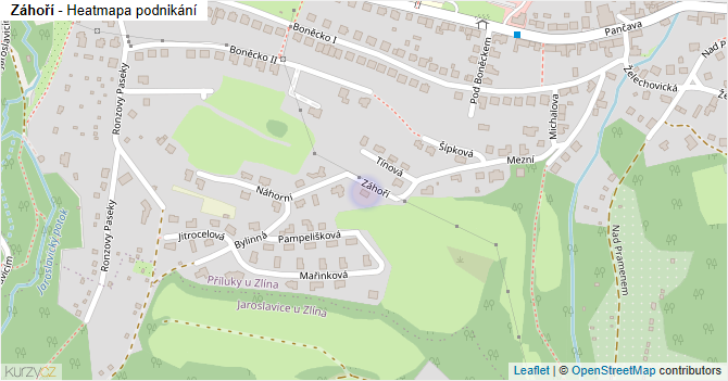 Záhoří - mapa podnikání