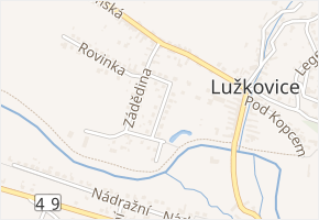 Zahrady v obci Zlín - mapa ulice
