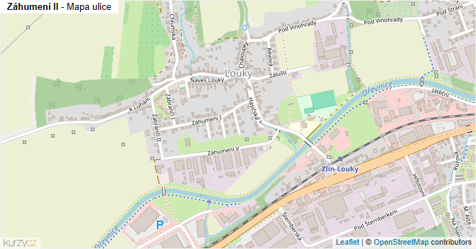 Záhumení II - mapa ulice