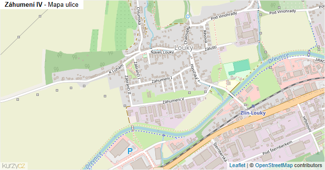 Záhumení IV - mapa ulice