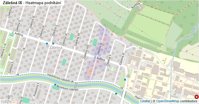 Zálešná IX - mapa podnikání