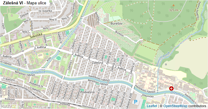 Zálešná VI - mapa ulice