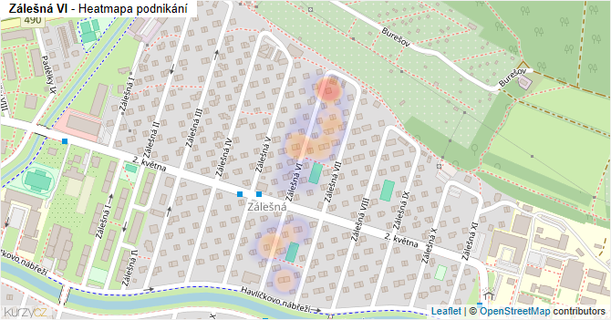Zálešná VI - mapa podnikání