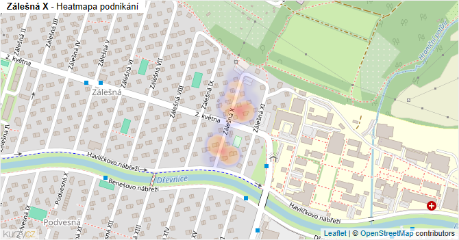 Zálešná X - mapa podnikání