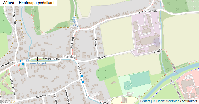 Záluští - mapa podnikání
