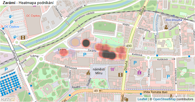 Zarámí - mapa podnikání