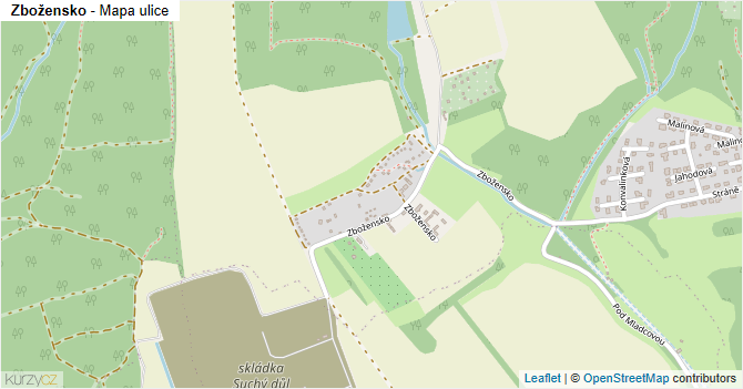 Zbožensko - mapa ulice