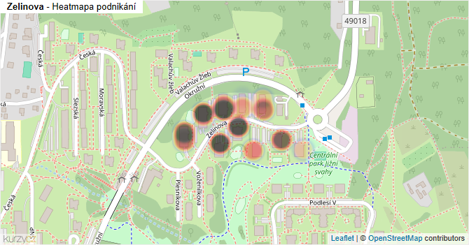 Zelinova - mapa podnikání