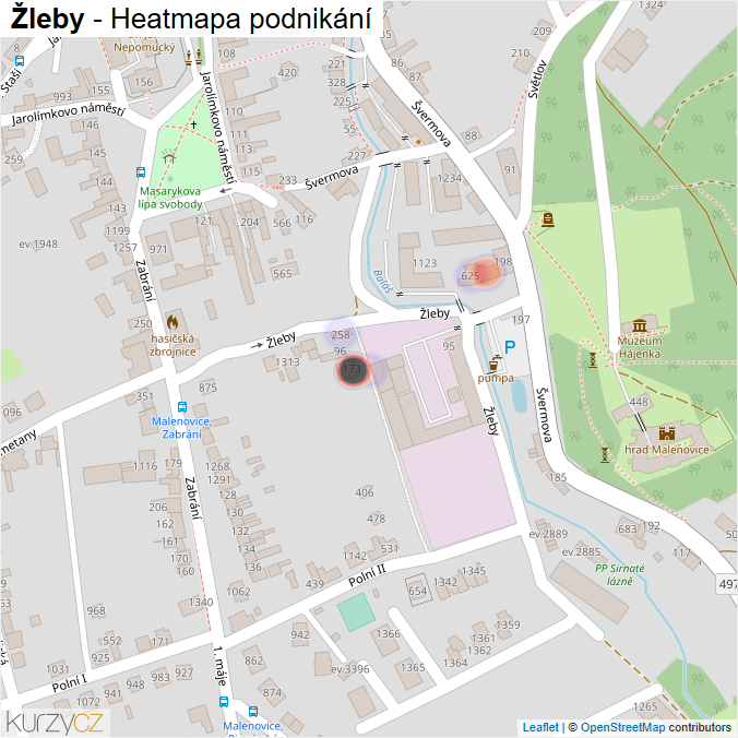 Mapa Žleby - Firmy v ulici.
