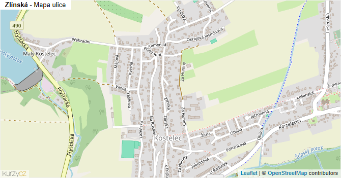 Zlínská - mapa ulice
