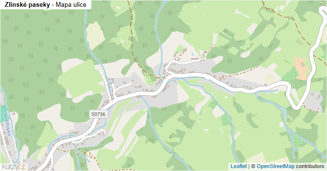 Zlínské paseky - mapa ulice