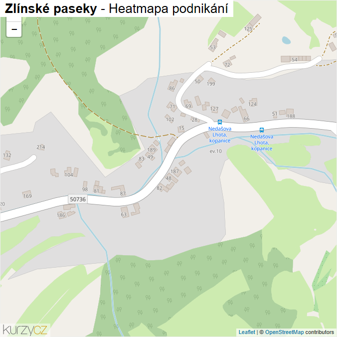 Mapa Zlínské paseky - Firmy v ulici.