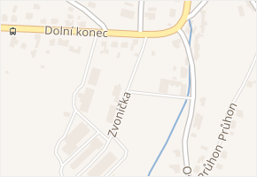 Zvonička v obci Zlín - mapa ulice