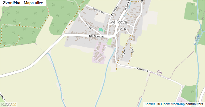 Zvonička - mapa ulice