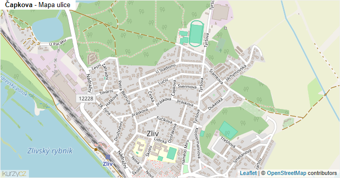 Čapkova - mapa ulice