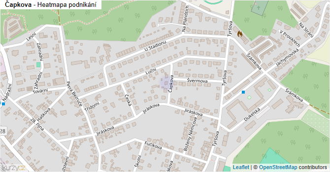 Čapkova - mapa podnikání