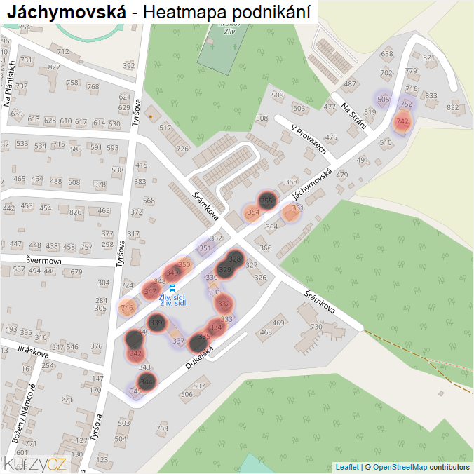 Mapa Jáchymovská - Firmy v ulici.