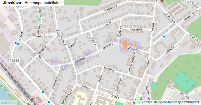 Jiráskova - mapa podnikání