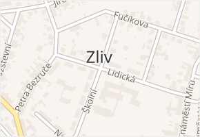 Králičí Vrch v obci Zliv - mapa ulice
