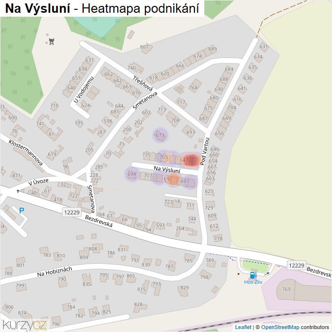 Mapa Na Výsluní - Firmy v ulici.