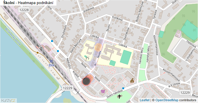 Školní - mapa podnikání