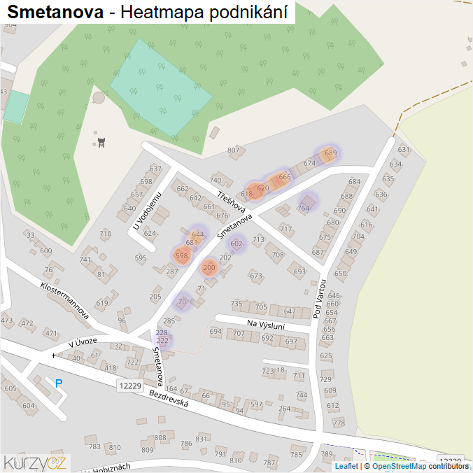 Mapa Smetanova - Firmy v ulici.