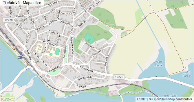 Třešňová - mapa ulice