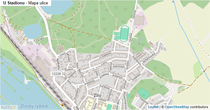 U Stadionu - mapa ulice