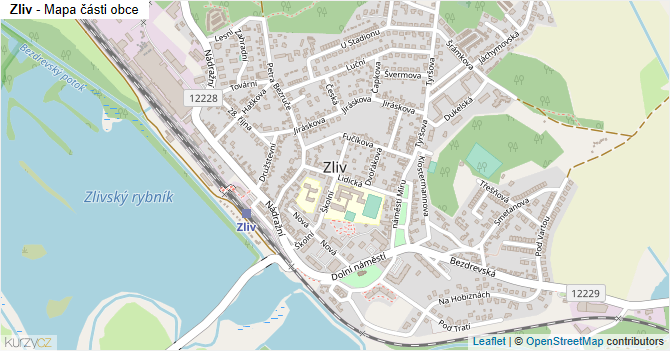 Zliv - mapa části obce