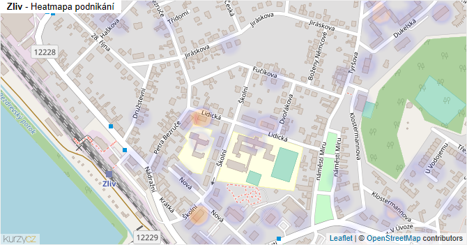 Zliv - mapa podnikání
