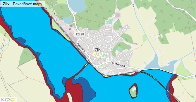 Zliv - záplavové mapy stoleté vody