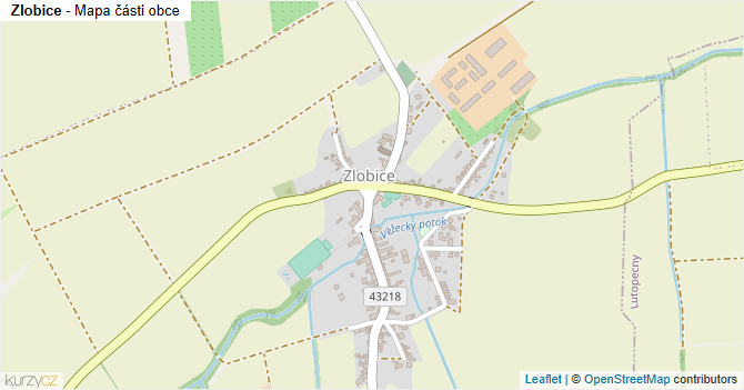 Zlobice - mapa části obce