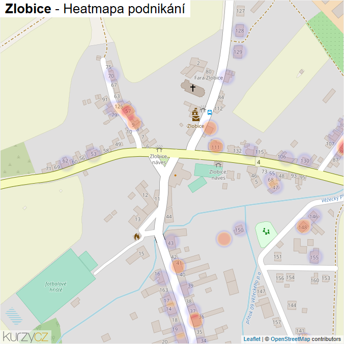 Mapa Zlobice - Firmy v části obce.