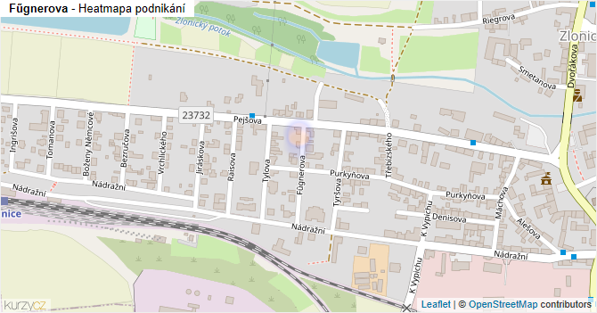 Fűgnerova - mapa podnikání