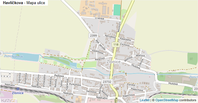 Havlíčkova - mapa ulice