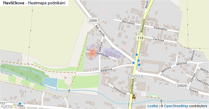Havlíčkova - mapa podnikání