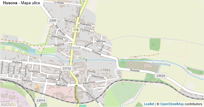 Husova - mapa ulice