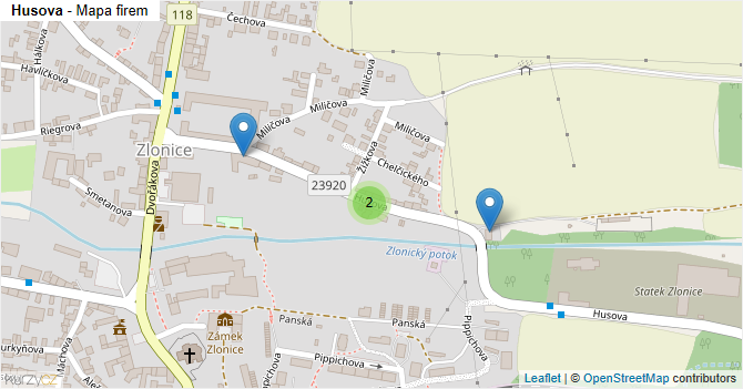 Husova - mapa firem